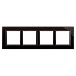 Simon 54 Nature zastygła lawa szkło - ramka poczwórna DRN4/73