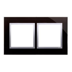 Simon 54 Nature księżycowa lawa szkło - ramka podwójna DRN2/74