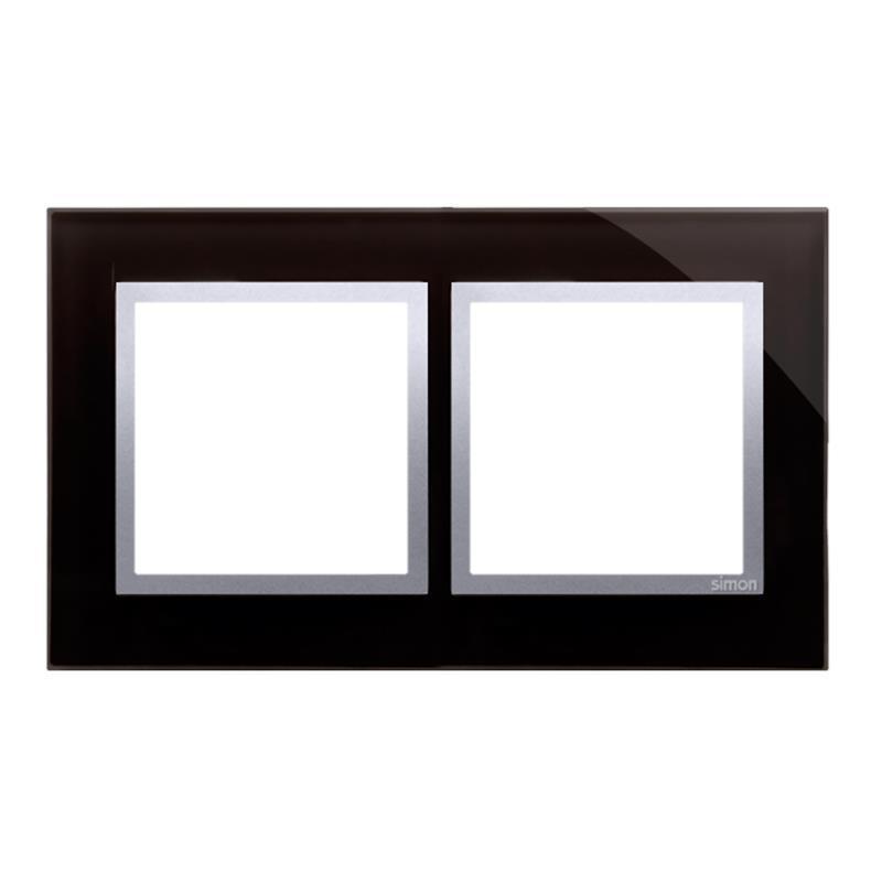 Simon 54 Nature księżycowa lawa szkło - ramka podwójna DRN2/74