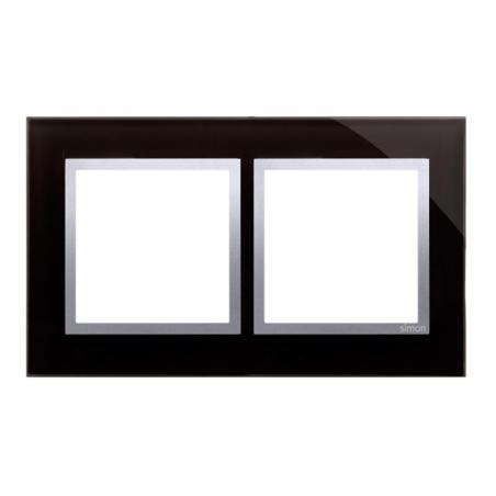 Simon 54 Nature księżycowa lawa szkło - ramka podwójna DRN2/74