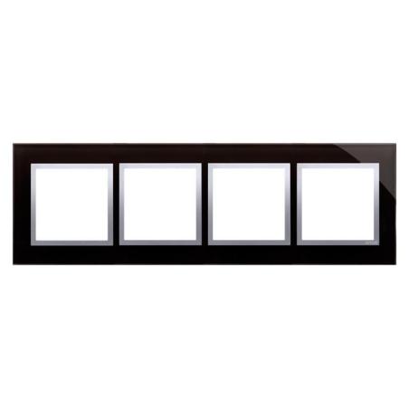 Simon 54 Nature księżycowa lawa szkło - ramka poczwórna DRN4/74