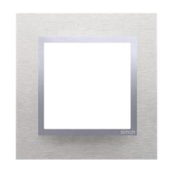 Simon 54 Nature inox klasyczny metal - ramka pojedyncza DRN1/77