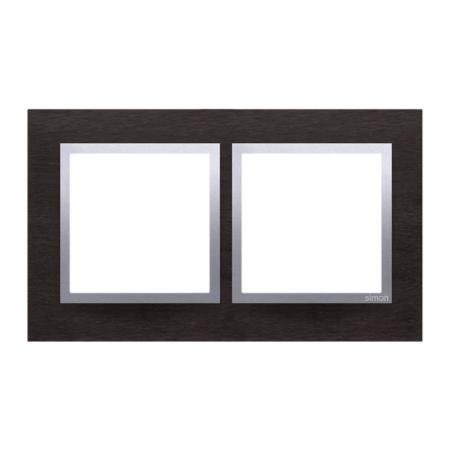 Simon 54 Nature inox yin metal - ramka podwójna DRN2/78