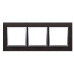 Simon 54 Nature inox yin metal - ramka potrójna DRN3/78