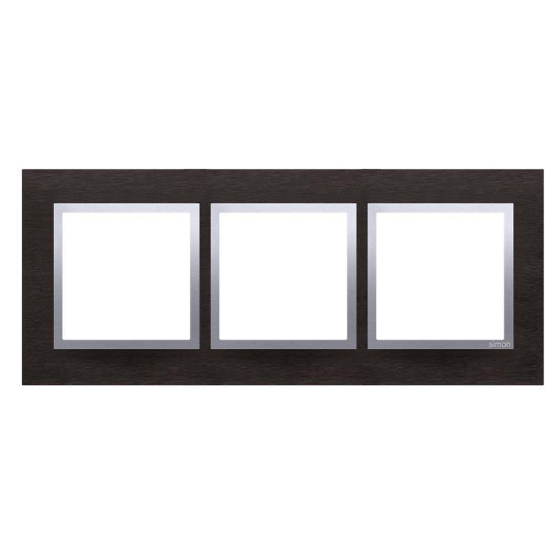 Simon 54 Nature inox yin metal - ramka potrójna DRN3/78