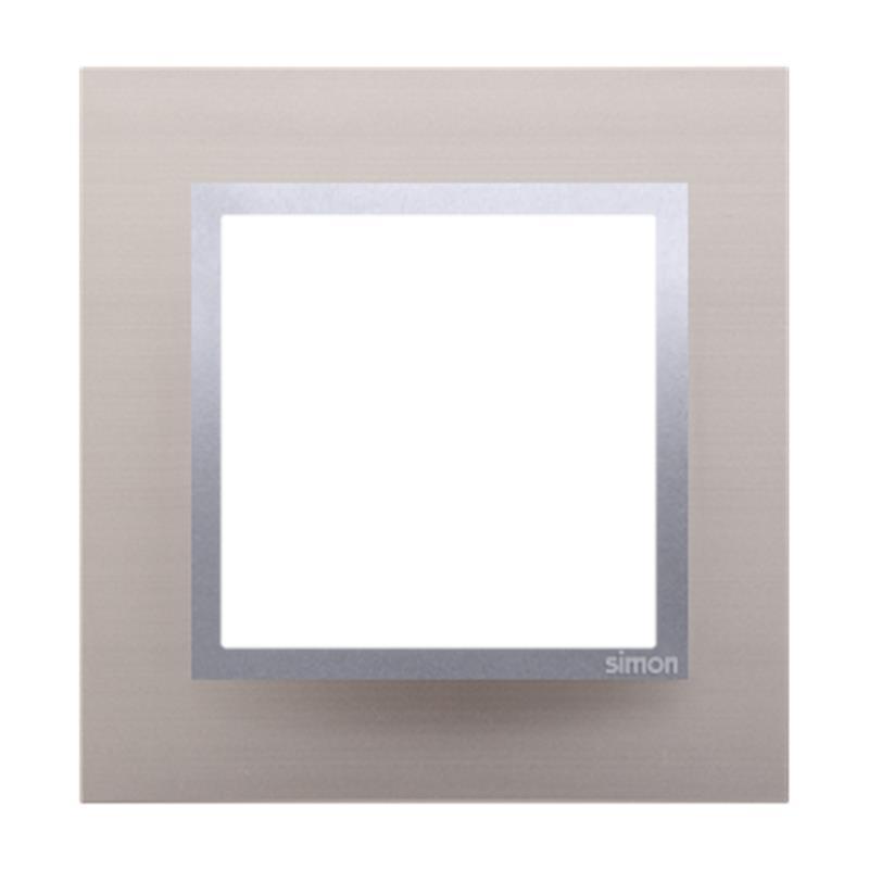Simon 54 Nature satynowy blask metal - ramka pojedyncza DRN1/79