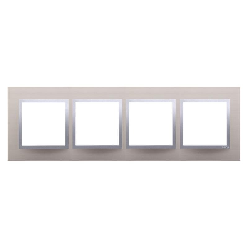 Simon 54 Nature satynowy blask metal - ramka poczwórna DRN4/79