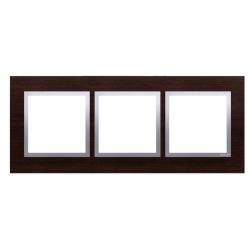 Simon 54 Nature srebrne wenge drewno - ramka potrójna DRN3/84