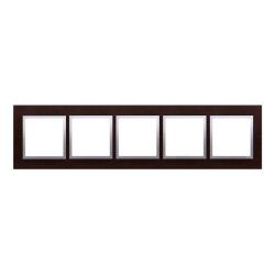 Simon 54 Nature srebrne wenge drewno - ramka pięciokrotna DRN5/84