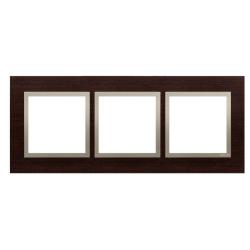 Simon 54 Nature złote wenge drewno - ramka potrójna DRN3/85
