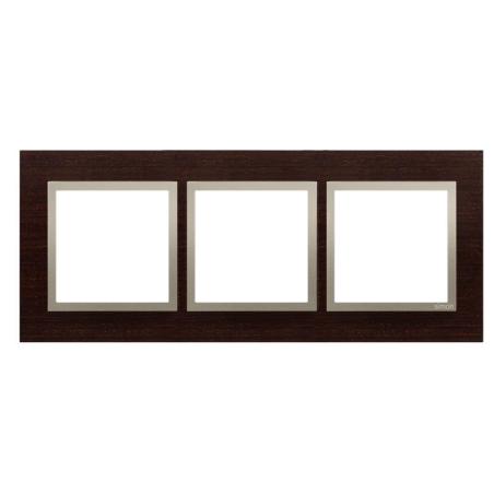 Simon 54 Nature złote wenge drewno - ramka potrójna DRN3/85