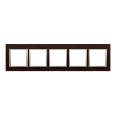 Simon 54 Nature złote wenge drewno - ramka pięciokrotna DRN5/85