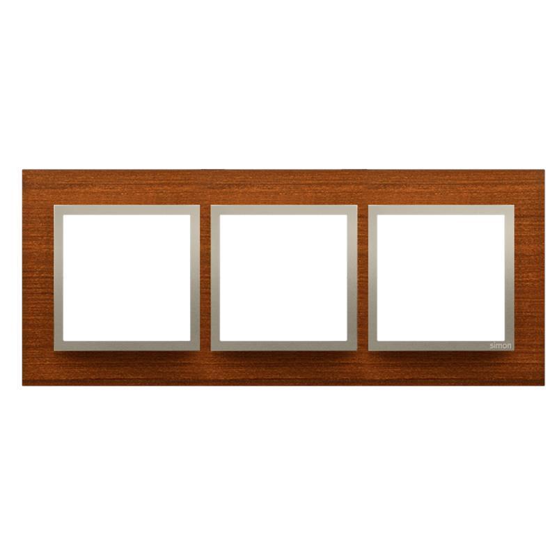 Simon 54 Nature złoty orzech drewno - ramka potrójna DRN3/86