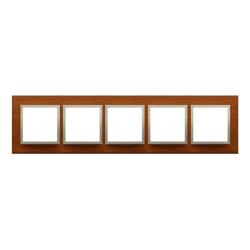 Simon 54 Nature złoty orzech drewno - ramka pięciokrotna DRN5/86