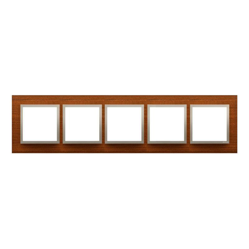 Simon 54 Nature złoty orzech drewno - ramka pięciokrotna DRN5/86