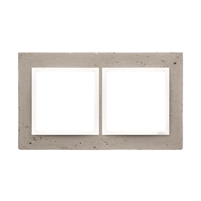 Simon 54 Nature Al betone - ramka podwójna DRN2/91