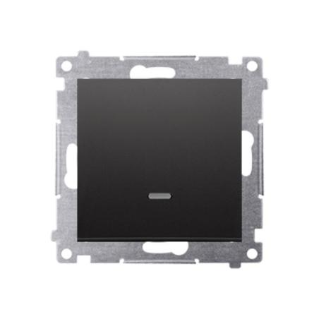 Simon 54 Premium czarny mat - łącznik jednobiegunowy z podświetleniem 10AX DW1L.01/49