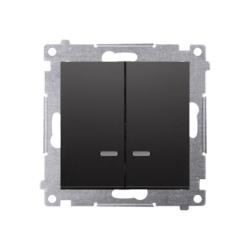 Simon 54 Premium czarny mat - łącznik świecznikowy z podświet. 10AX IP44 DW5BL.01/49