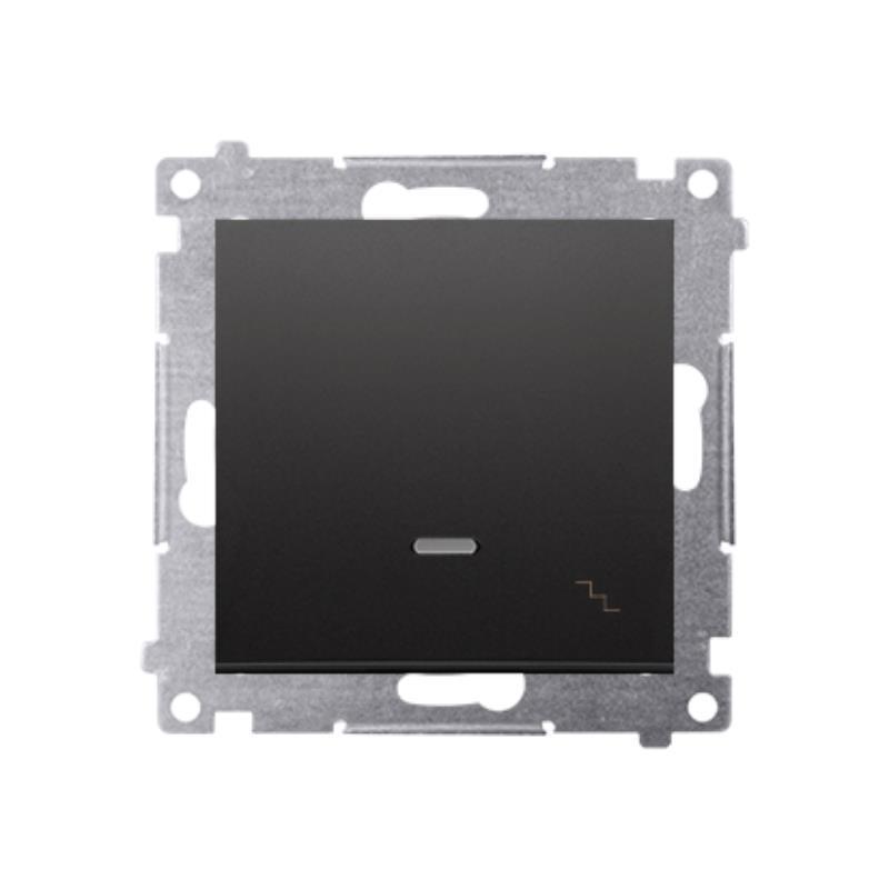 Simon 54 Premium czarny mat - łącznik schodowy z podświetleniem 10AX DW6L.01/49 Simon 54 Premium czarny mat - łącznik schodowy z podświetleniem 10AX DW6L.01/49