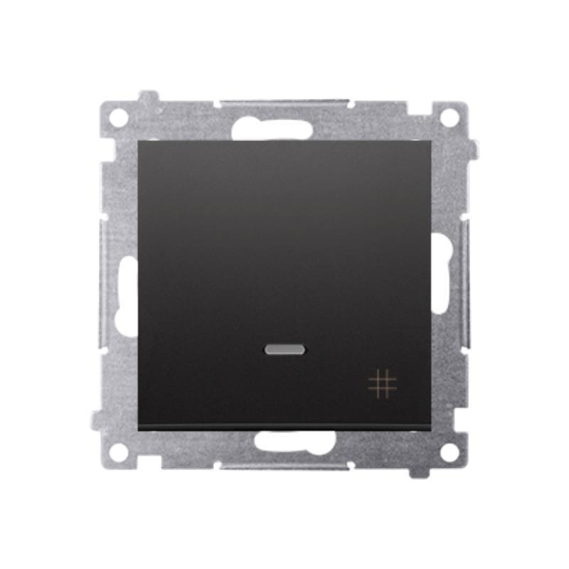 Simon 54 Premium czarny mat - łącznik krzyżowy z podświetl. 10AX DW7L.01/49