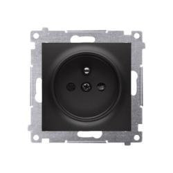 Simon 54 Premium czarny mat - gniazdo z uziemieniem i przesłonami DGZ1CZ.01/49