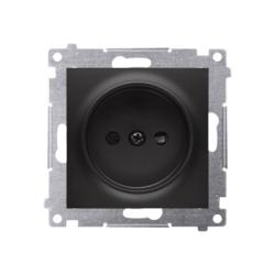 Simon 54 Premium czarny mat - gniazdo bez uziemienia z przesłonami DG1Z.01/49