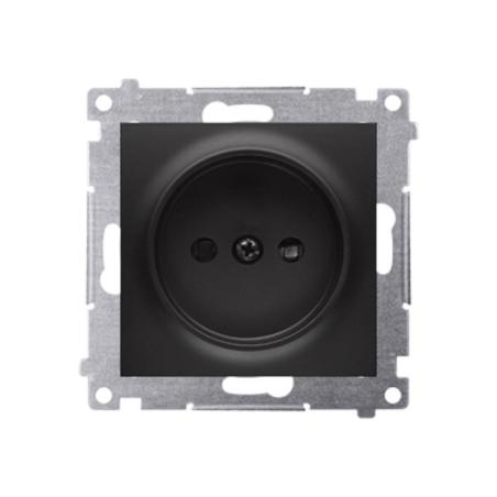 Simon 54 Premium czarny mat - gniazdo bez uziemienia z przesłonami DG1Z.01/49