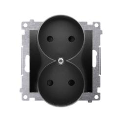 Simon 54 Premium czarny mat - gniazdo podwójne bez uziemienia DG2MZ.01/49