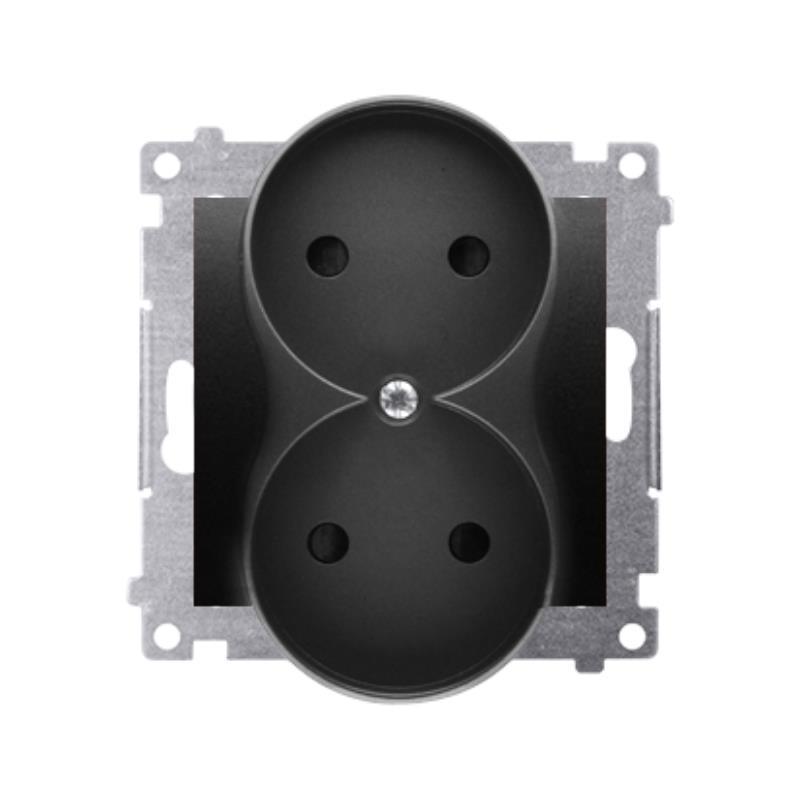 Simon 54 Premium czarny mat - gniazdo podwójne bez uziemienia DG2MZ.01/49