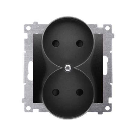 Simon 54 Premium czarny mat - gniazdo podwójne bez uziemienia DG2MZ.01/49