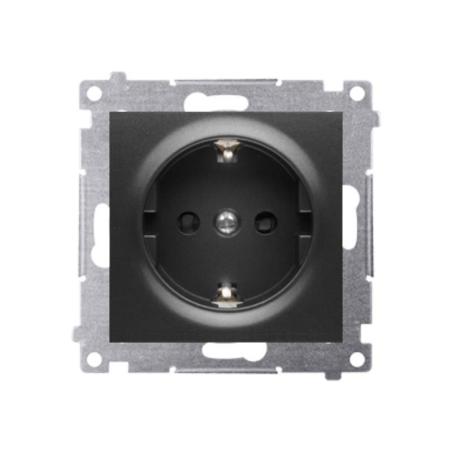 Simon 54 Premium czarny mat - gniazdo schuko z przesłonami DGSz1Z.01/49