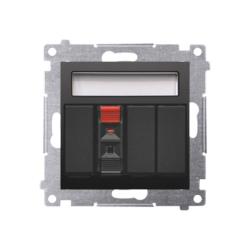 Simon 54 Premium czarny mat - gniazdo głośnikowe 1-krotne DGL31.01/49