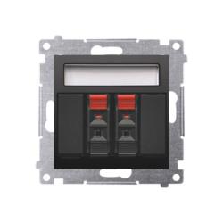 Simon 54 Premium czarny mat - gniazdo głośnikowe 2-krotne DGL32.01/49