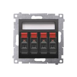 Simon 54 Premium czarny mat - gniazdo głośnikowe 4-krotne DGL34.01/49