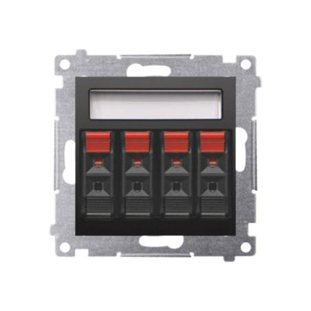 Simon 54 Premium czarny mat - gniazdo głośnikowe 4-krotne DGL34.01/49
