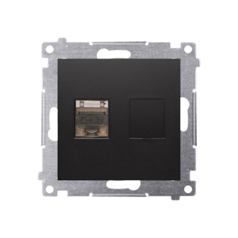 Simon 54 Premium czarny mat - gniazdo komputerowe RJ45 pojedyncze ekranowane D61E.01/49