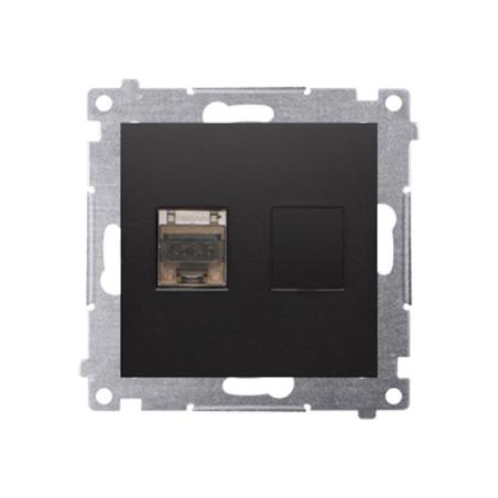 Simon 54 Premium czarny mat - gniazdo komputerowe RJ45 pojedyncze ekranowane D61E.01/49