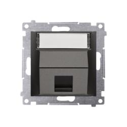 Simon 54 Premium czarny mat - pokrywa gniazd teleinformatycznych pojedyncza DKP1S.01/49