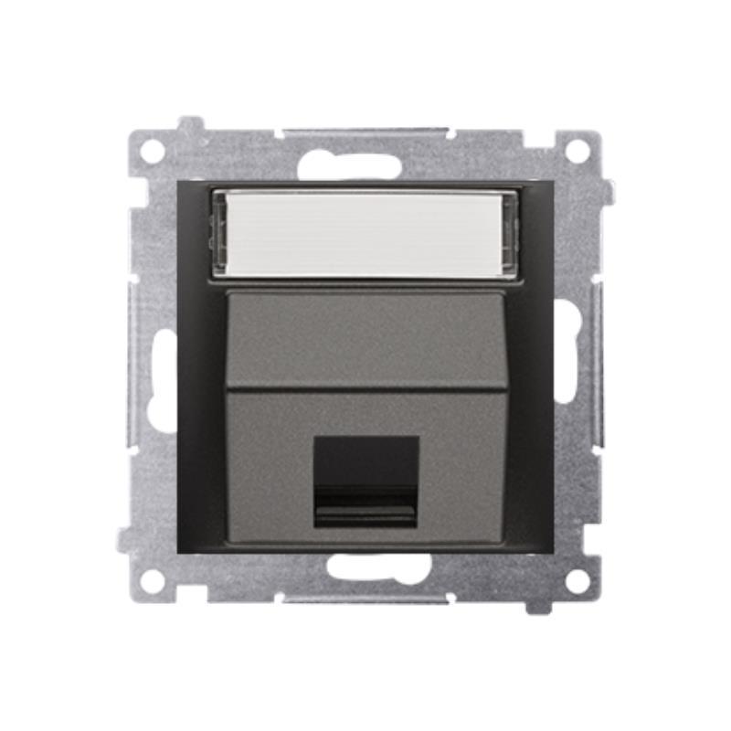 Simon 54 Premium czarny mat - pokrywa gniazd teleinformatycznych pojedyncza DKP1S.01/49