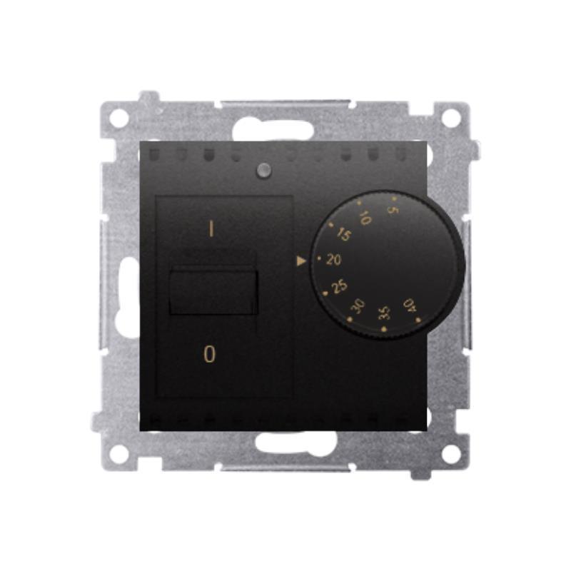Simon 54 Premium czarny mat - regulator temperatury z czujnikiem wew. DRT10W.02/49