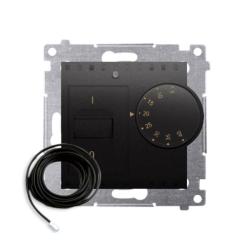 Simon 54 Premium czarny mat - regulator temperatury z czujnikiem zew. DRT10Z.02/49