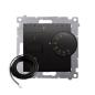 Simon 54 Premium czarny mat - regulator temperatury z czujnikiem zew. DRT10Z.02/49