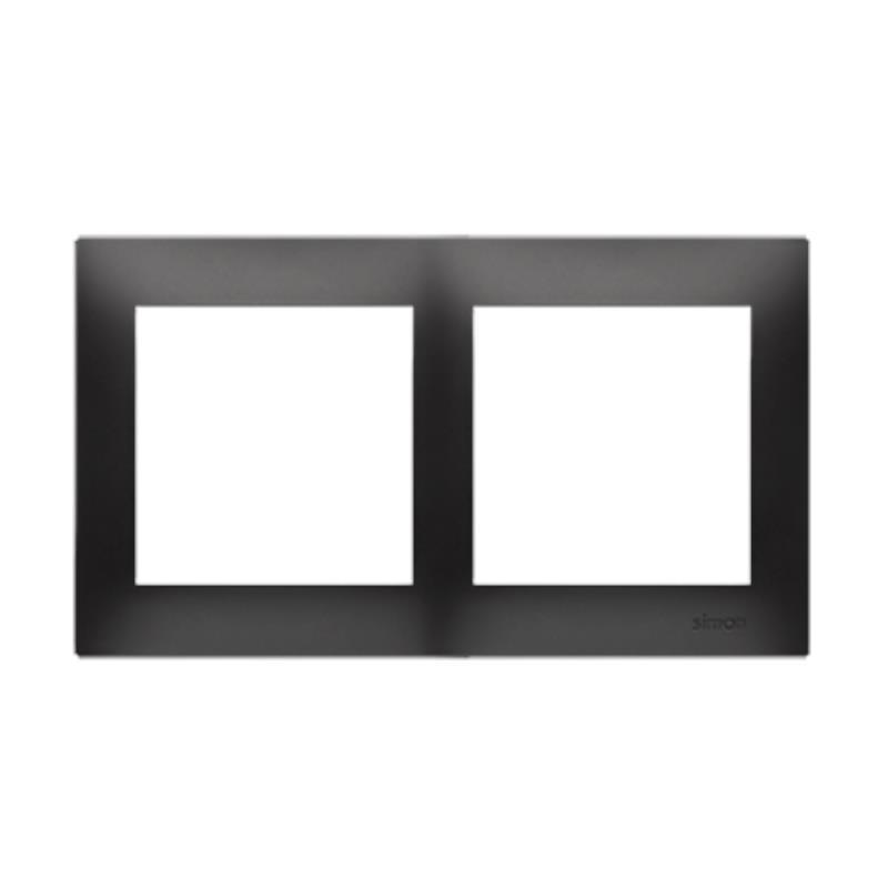 Simon 54 Premium czarny mat - ramka podwójna DR2/49