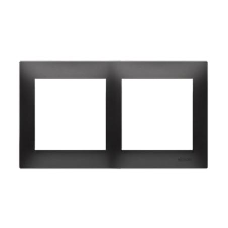 Simon 54 Premium czarny mat - ramka podwójna DR2/49