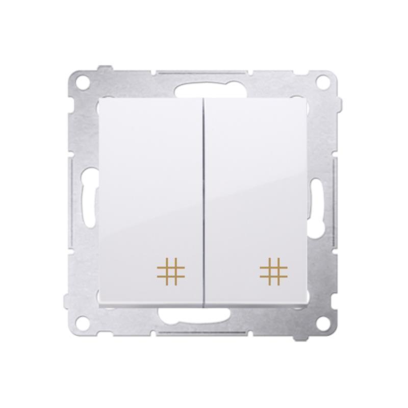 Simon 54 Premium biały - łącznik podwójny krzyżowy 10AX DW7/2.01/11 Simon 54 Premium biały - łącznik podwójny krzyżowy 10AX DW7/2.01/11