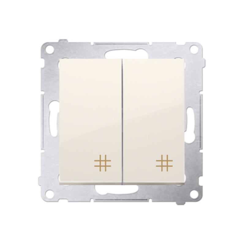 Simon 54 Premium kremowy - łącznik podwójny krzyżowy 10AX DW7/2.01/41 Simon 54 Premium kremowy - łącznik podwójny krzyżowy 10AX DW7/2.01/41