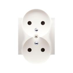 Simon 54 Premium kremowy - pokrywa gniazda podwójnego z uziemieniem do ramek Premium DGZ2MZP/41