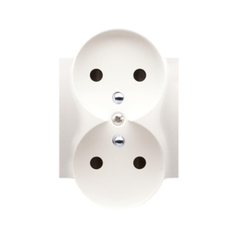 Simon 54 Premium kremowy - pokrywa gniazda podwójnego z uziemieniem do ramek Premium DGZ2MZP/41