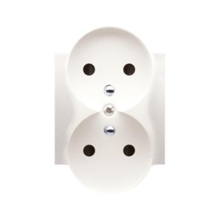 Simon 54 Premium kremowy - pokrywa gniazda podwójnego z uziemieniem do ramek Premium DGZ2MZP/41