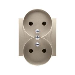 Simon 54 Premium złoty mat - pokrywa gniazda podwójnego z uziemieniem do ramek Premium DGZ2MZP/44